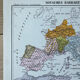 Historical map - Barbarian kingdoms and Merovingian Gaul - 27x37cm
