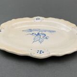 Pair of polylobed dishes XIXth decoration of dragon and bird
