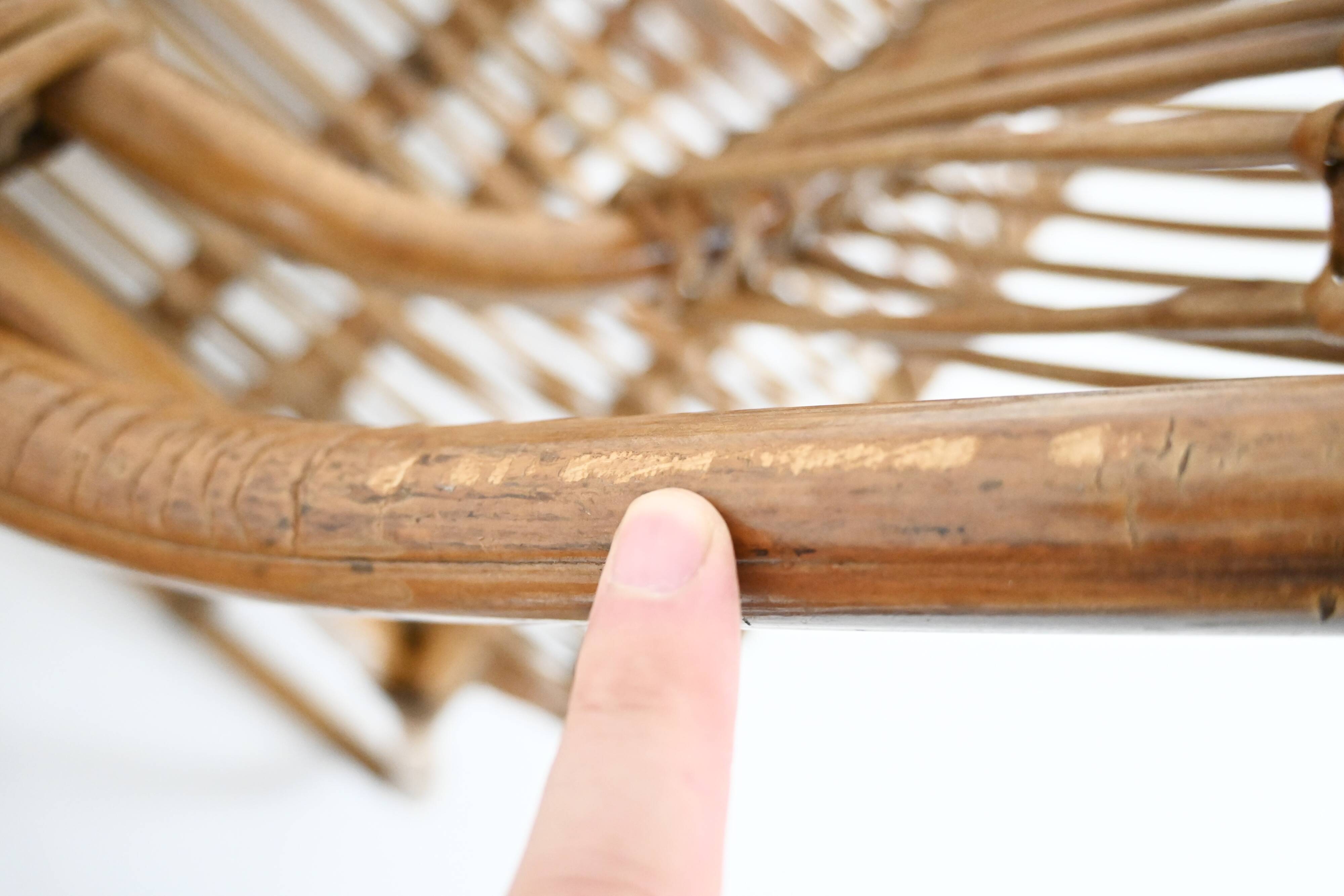 Pair of Italian rattan armchairs, 1960s