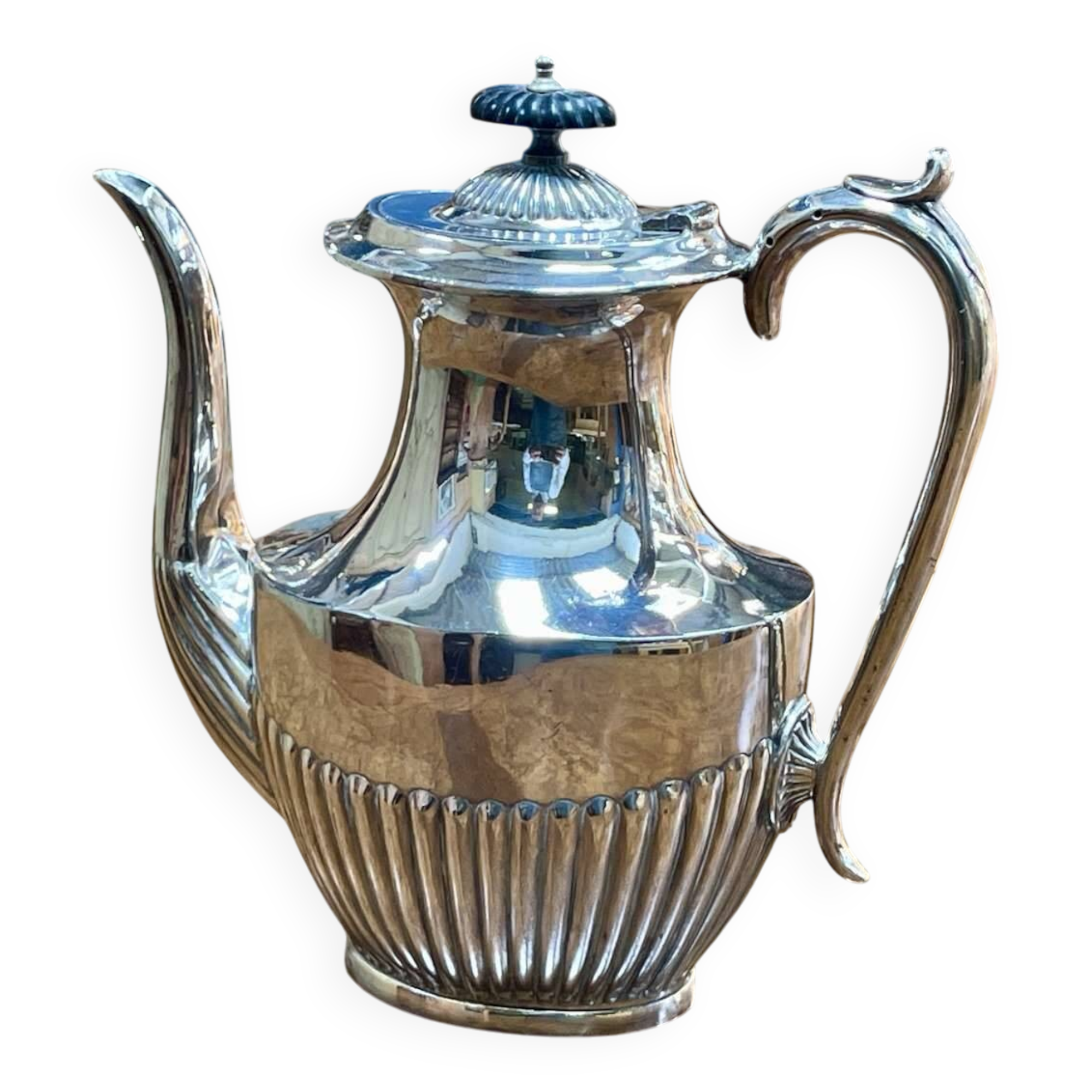 English silver-plated teapot, early 20th century