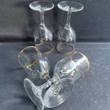 4 Verres à porto Daum putoisés or