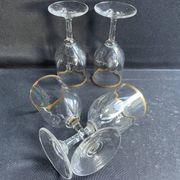4 Verres à porto Daum putoisés or