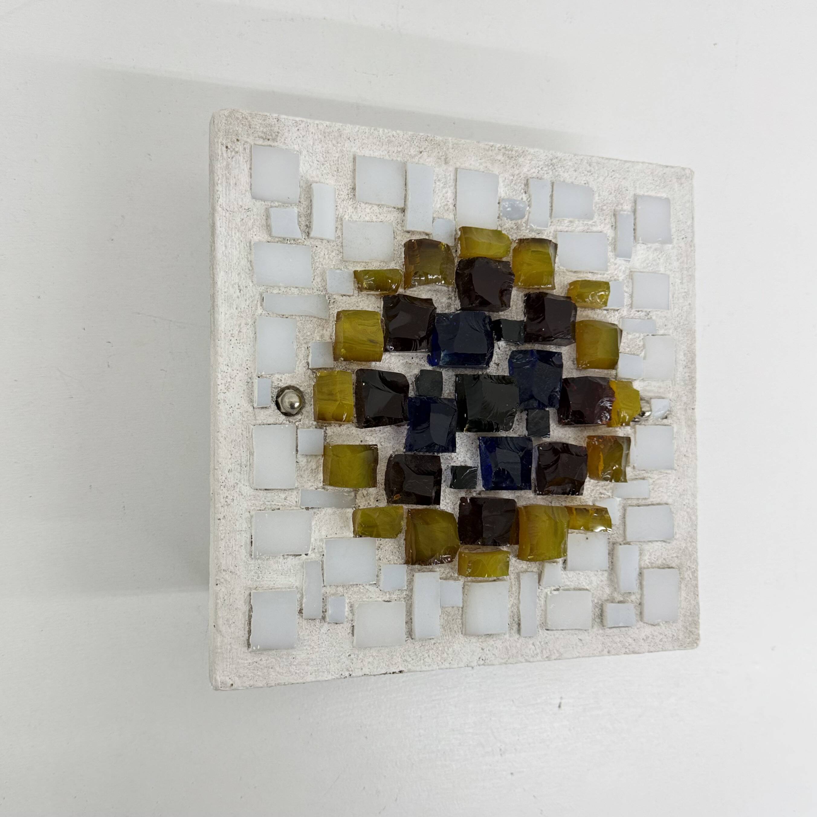 Brutalist wall lamp Glass with resin , 1970s , Germany