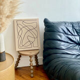 Small vintage wooden milking stool