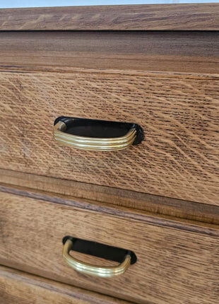 Vintage wooden side table with 3 drawers - 1960s