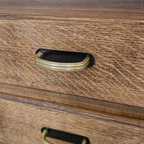 Vintage wooden side table with 3 drawers - 1960s