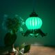 Suspension tulipe vintage en verre vert