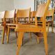 Lot de 6 chaises de théâtre en bois blond