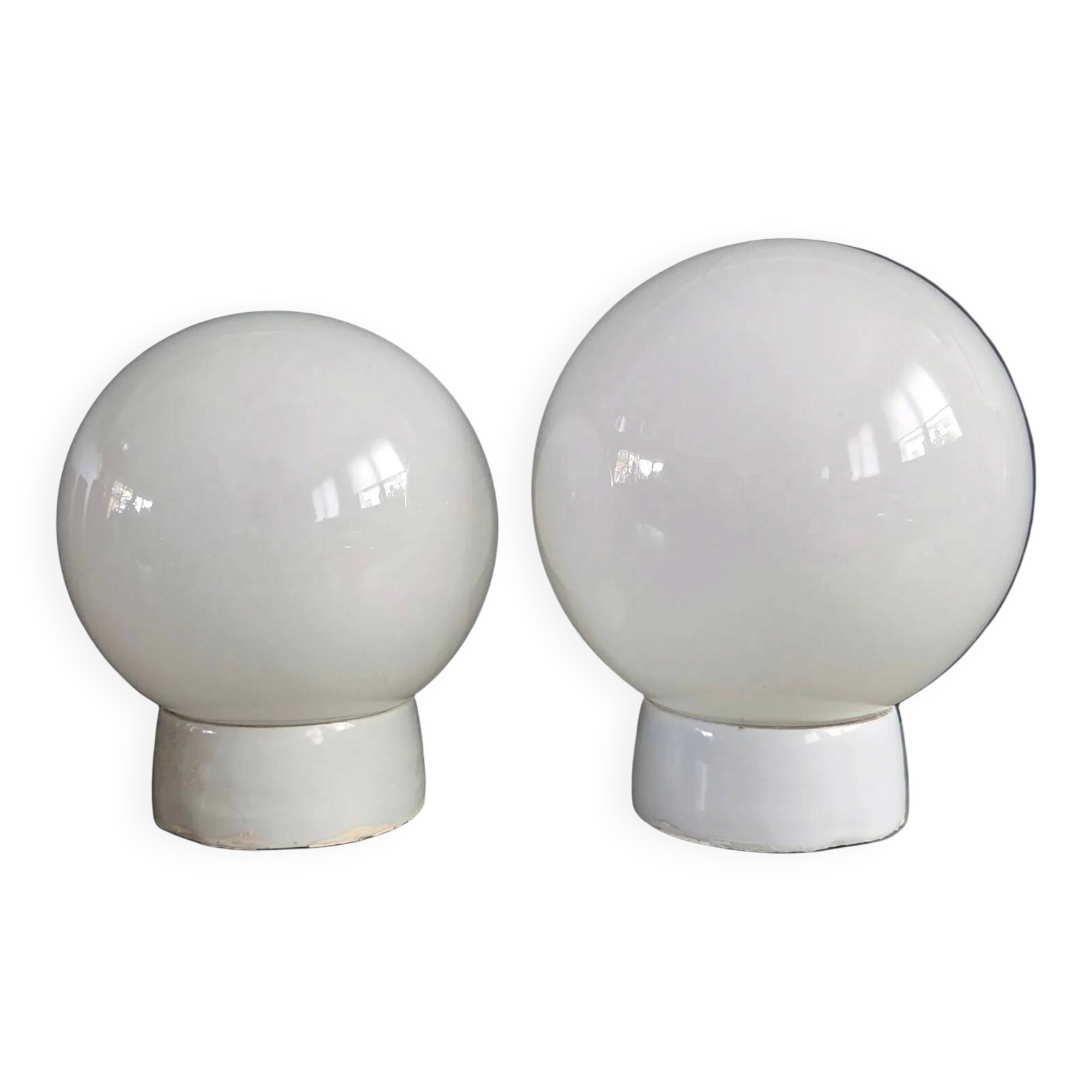 Pair of wall lights / ceiling lights with ceramic bases.