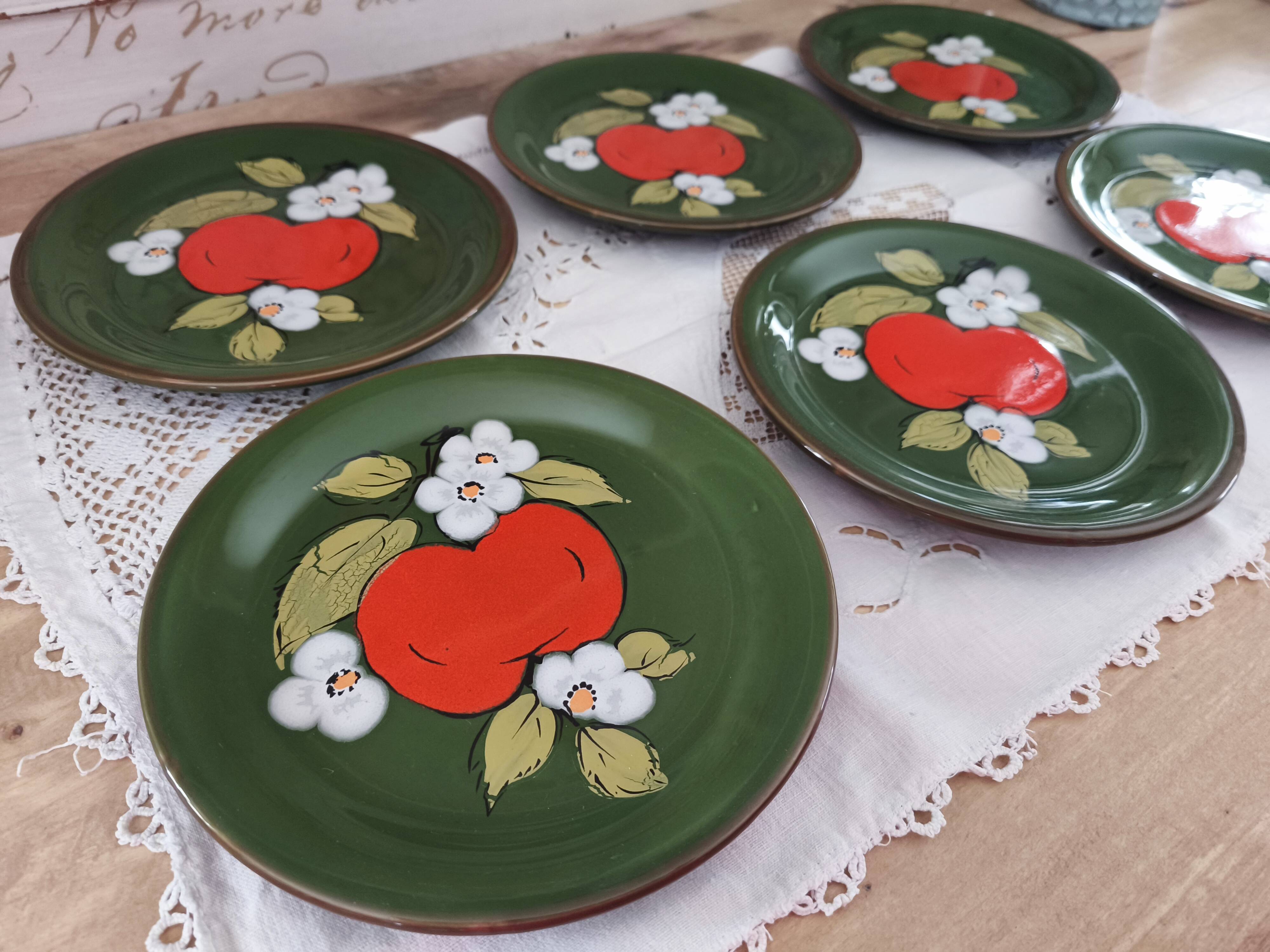 Set of 6 vintage Zeller Keramik dessert plates Eden model