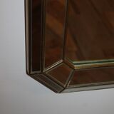 Old 1960s large brass mirror and parcloses 137 x62cm