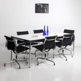 Set of 6 Eames Aluminium Group Vitra chairs model EA 104/105/108