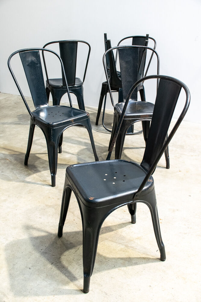 Series of six chairs Tolix Xavier Pauchard 1960'