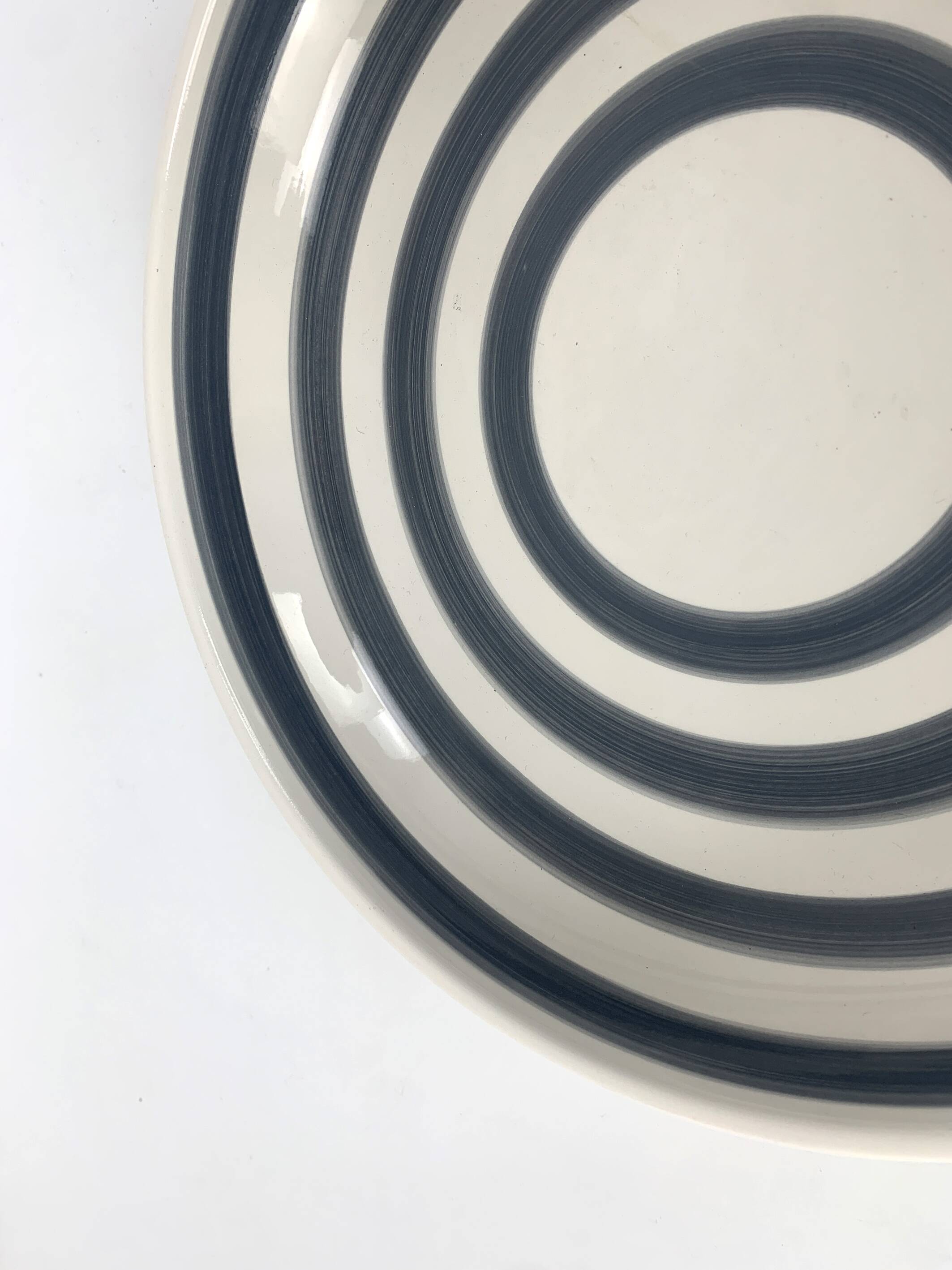 Large ceramic bowl or dish from Kähler, Denmark, striped pattern