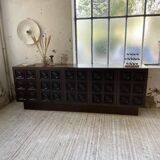 Brutalist sideboard attributed to De Coene, 1970s