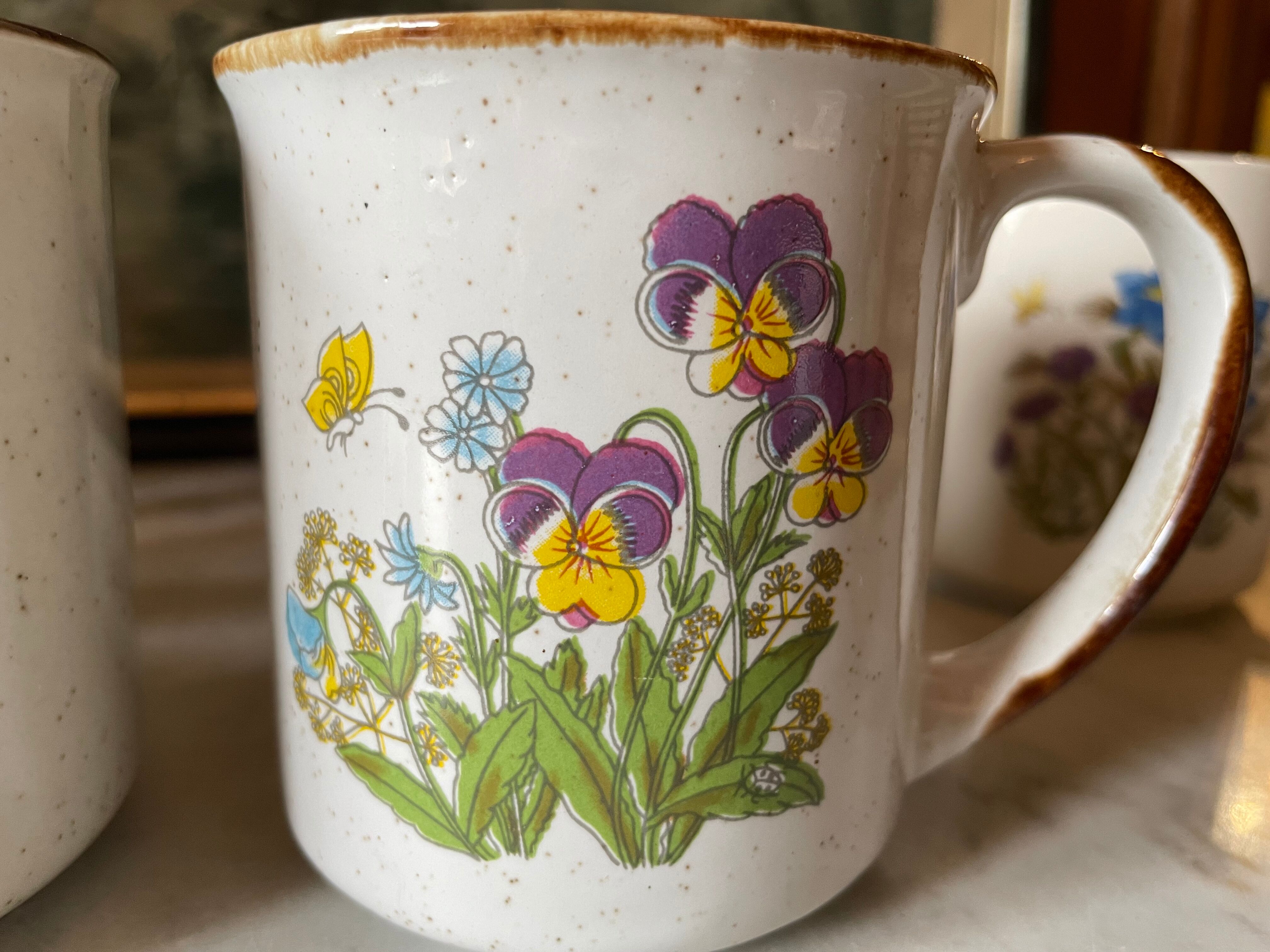 3 vintage stoneware mugs