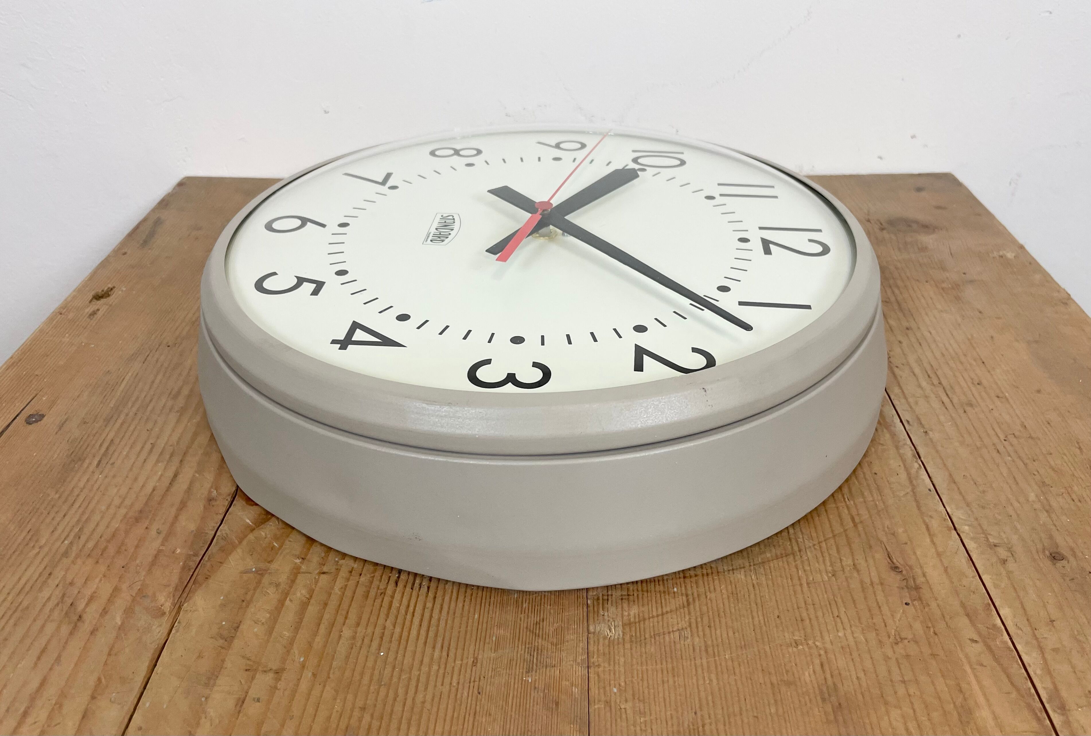 Vintage School Wall Clock from Standard Electric, 1970s