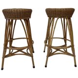 Vintage rotan bar stool 60s design