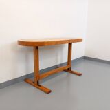 Oval table / vintage pine console from the 60s 70s