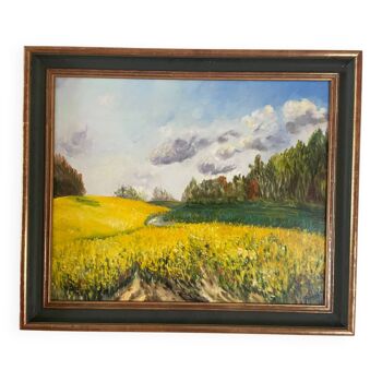 Rapeseed fields painting