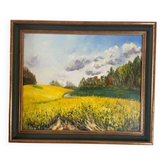 Rapeseed fields painting