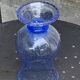 Tealight holder, lavender blue blown glass candle holder from biot glassworks,