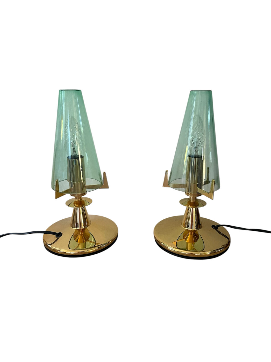 Pair of vintage Italian F.Fabbian bedside lamps