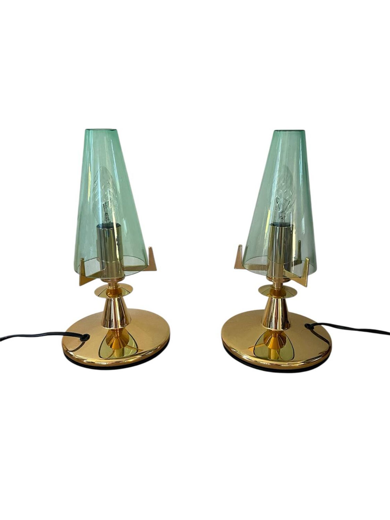 Pair of vintage Italian F.Fabbian bedside lamps