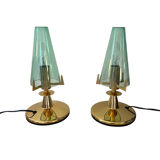 Pair of vintage Italian F.Fabbian bedside lamps