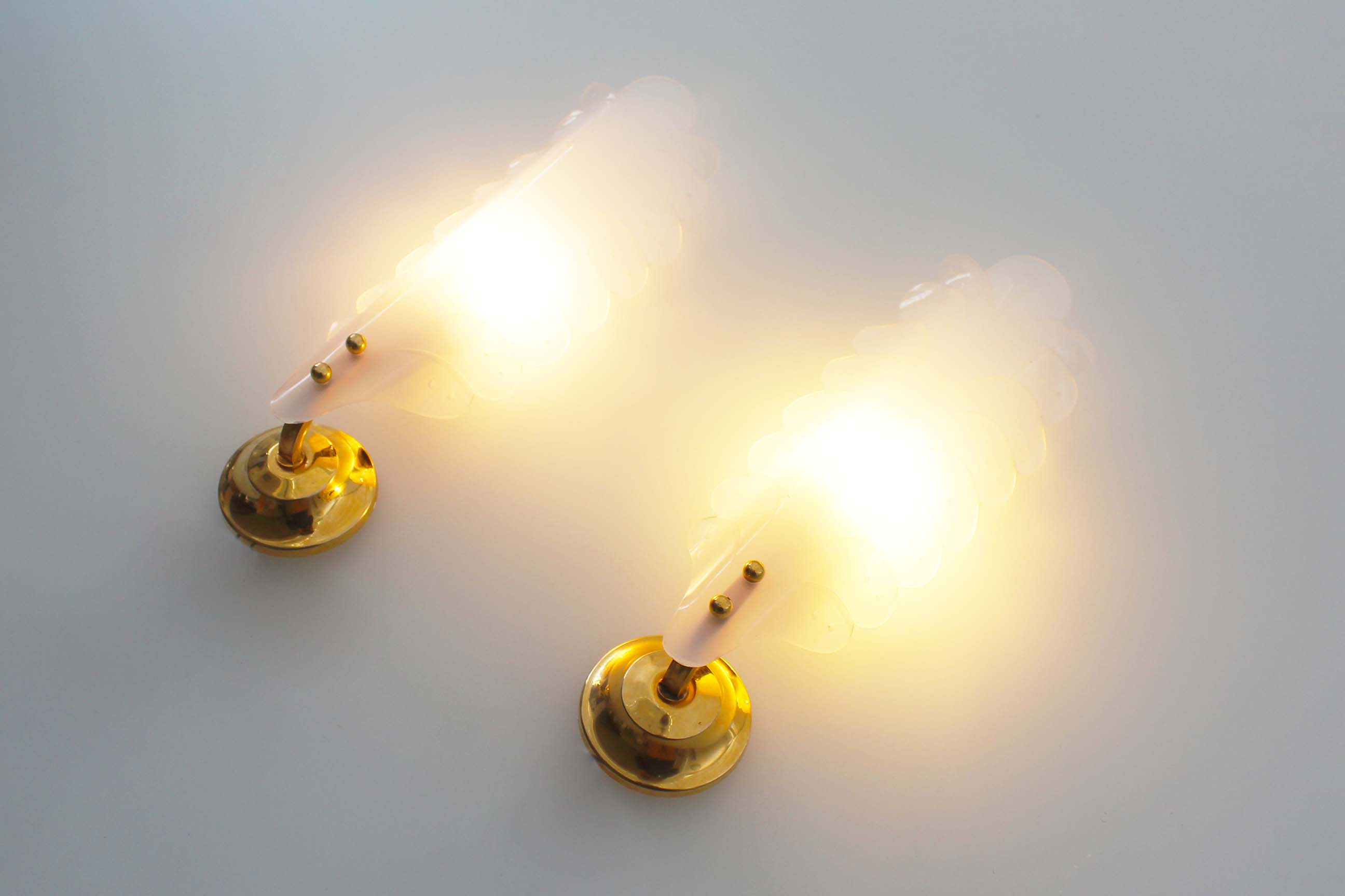 Set of 1950's French Lucite Shell sconces