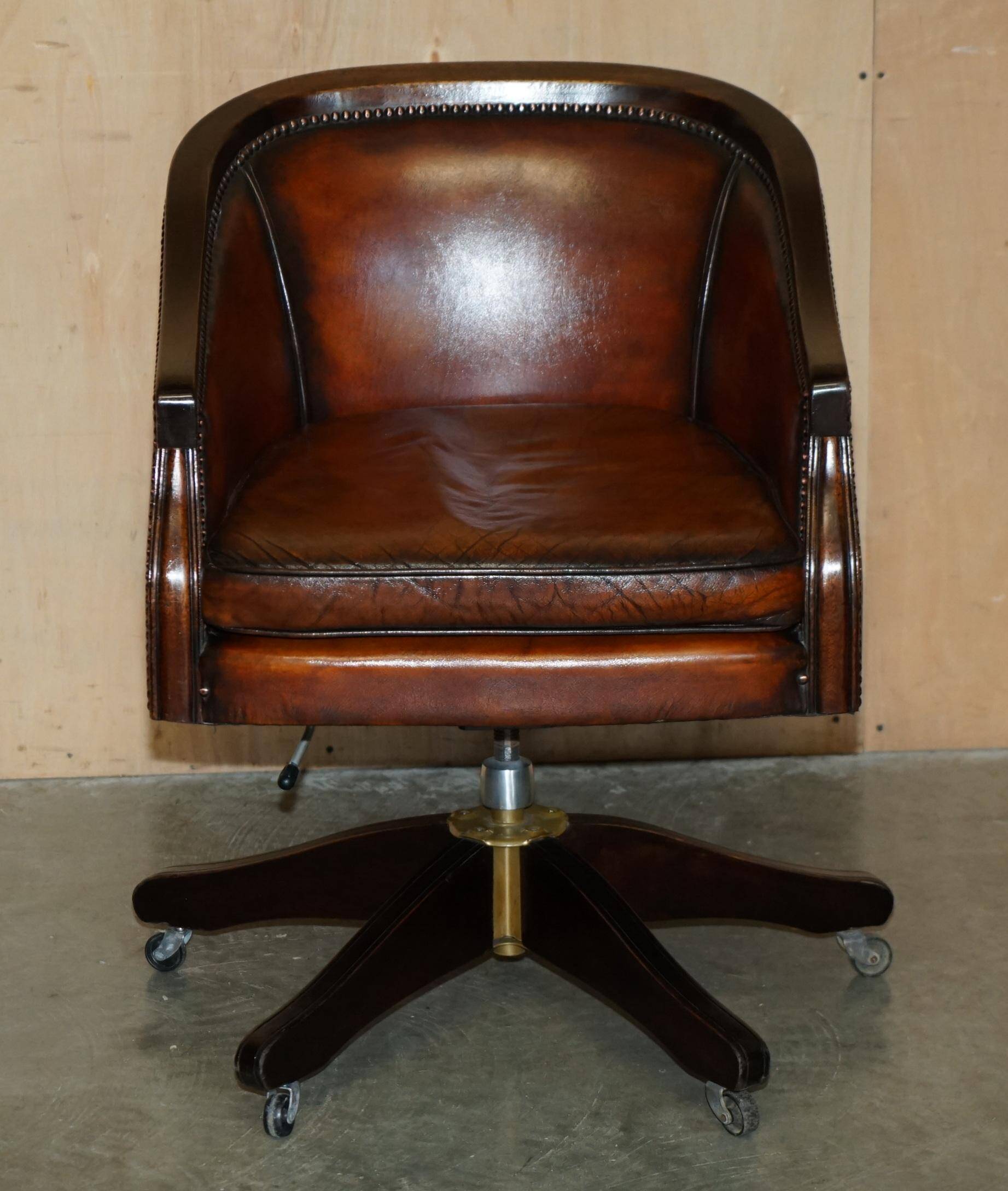 Restored leather captain's or director's chair