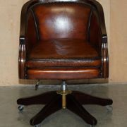 Restored leather captain's or director's chair