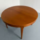 Extendable round teak table French design TV furniture Paris 1960