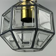 60s 70s hanging lamp by Limburg Leuchten Germany glass brass Space Age
