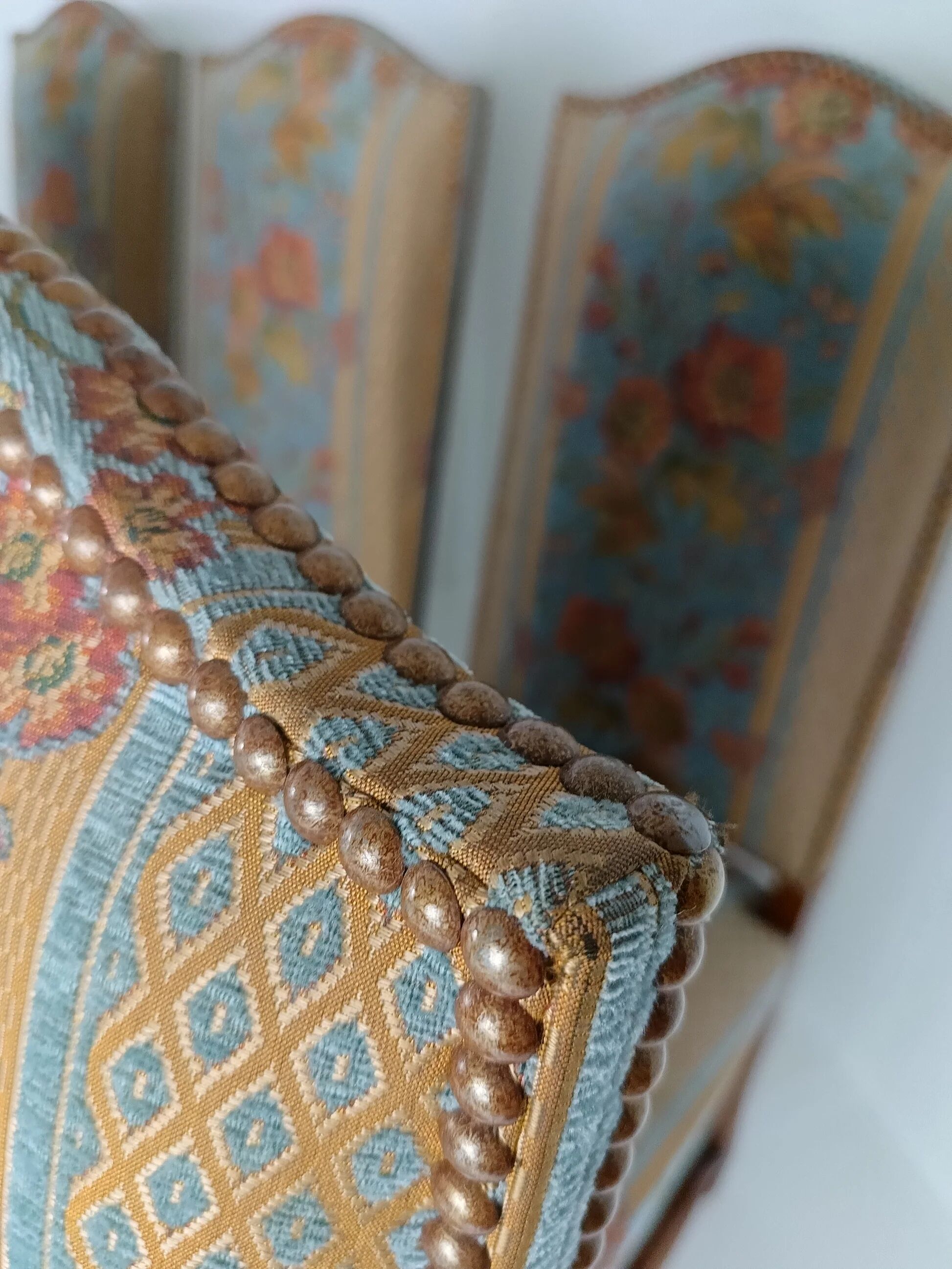 Beech Os De Mouton tapestry chairs (set of 6)