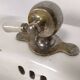 Porcelain sink basin on pedestal