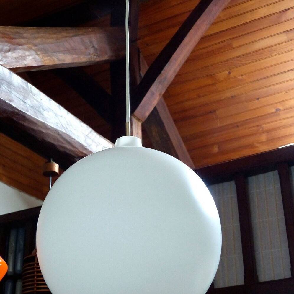 Louis Poulsen XL vintage opaline Scandinavian pendant light 40 cm