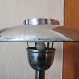 Vintage chrome mushroom lamp, industrial style