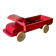 Red wooden flatbed truck, vintage toy