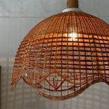 Vintage wicker flower pendant light