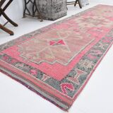 3x10 Pink Vintage Runner Rug, 99x324Cm