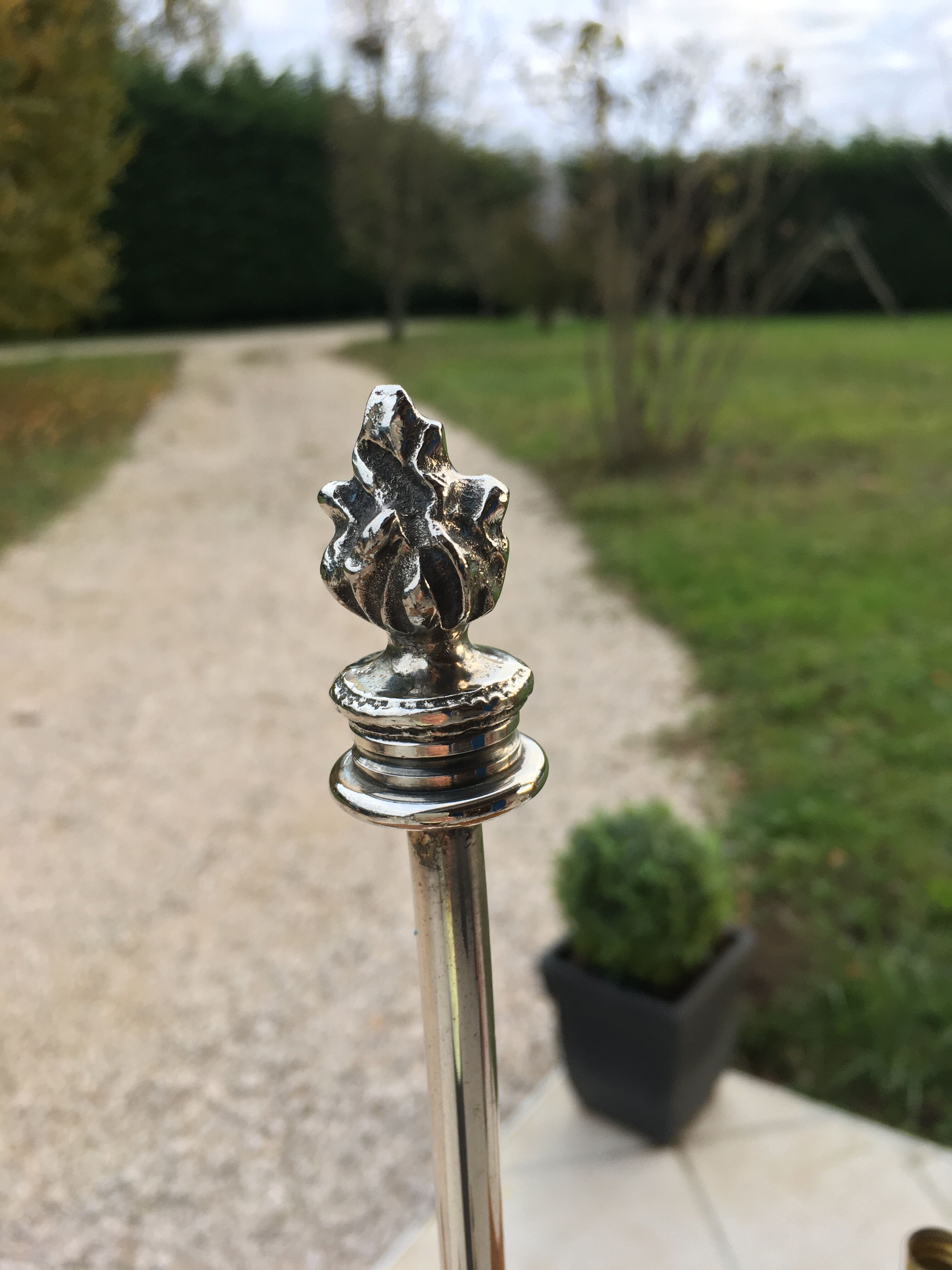 Silver hot water bottle lamp