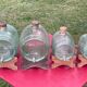 Set of 4 glass barrel