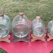 Set of 4 glass barrel