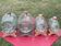 Set of 4 glass barrel