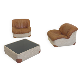 Caprice Armchairs and Coffee Table by Henning Korch for Swan