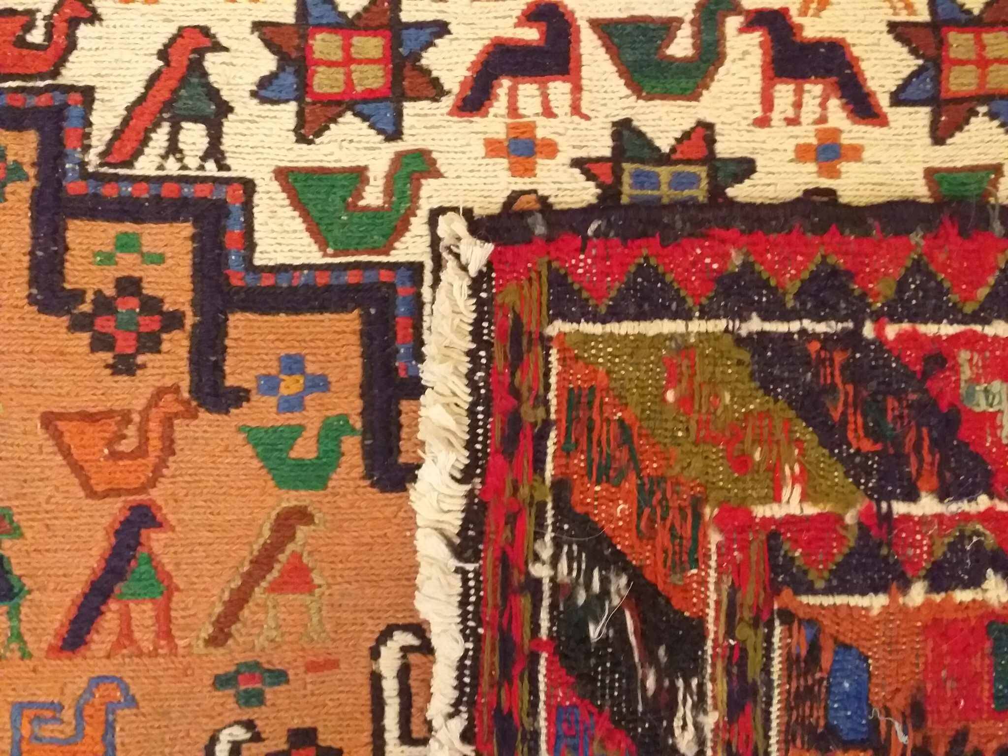 Kilim Anatolian Soumak handmade 142x118cm