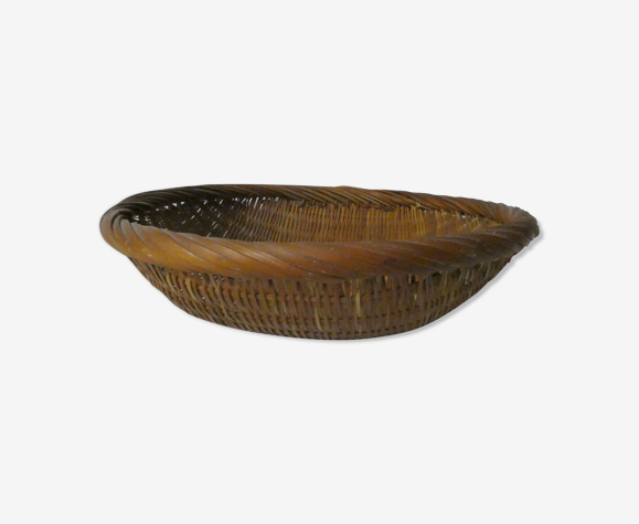 Corbeille en rotin panier ethnique vintage
