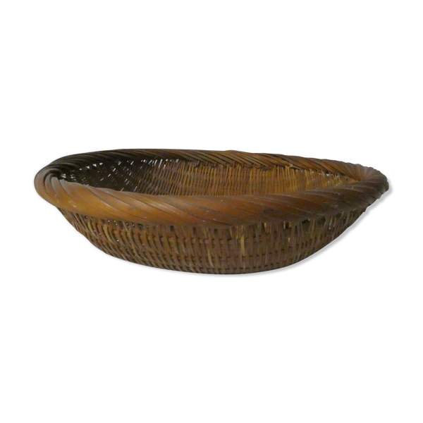 Corbeille en rotin panier ethnique vintage