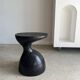 Solid wood (monoxyl) side table, organic shape, black color